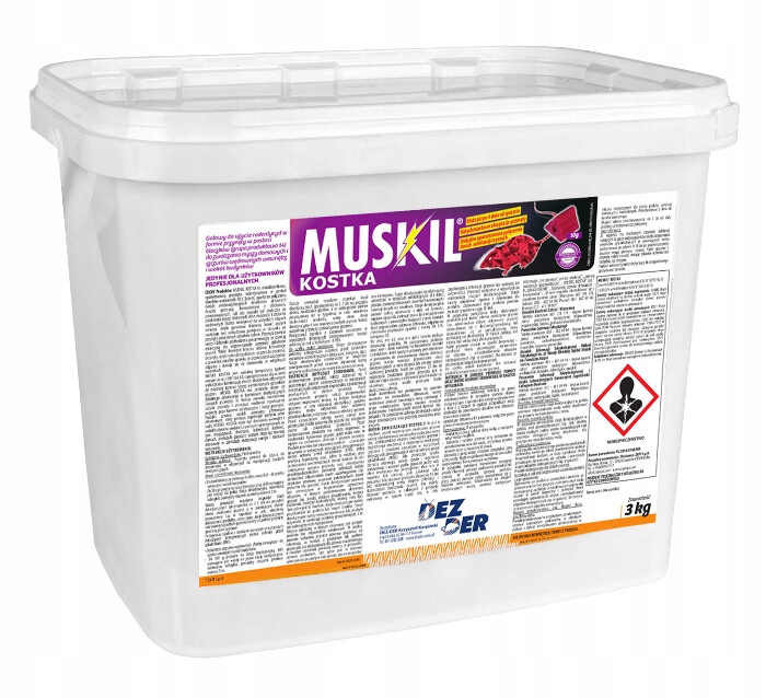 Silna trutka trucizna na myszy szczury Muskil kostka 3kg