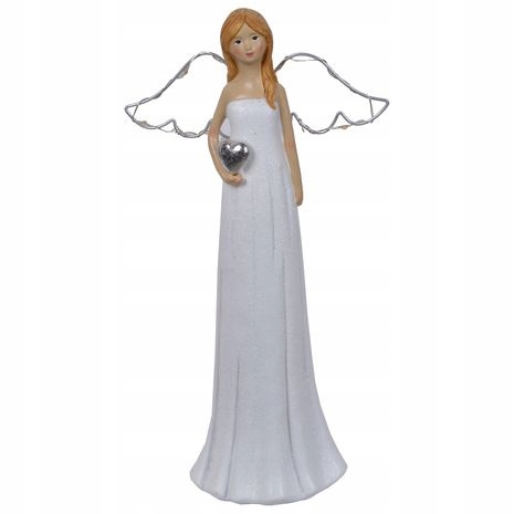 ANIOŁ ANIOŁEK CERAMICZNY FIGURKA LED NA PREZENT