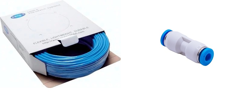 Polyuretanový kabel Pu 6x4 modrý 50 m přímé spojky 6 mm 10 ks
