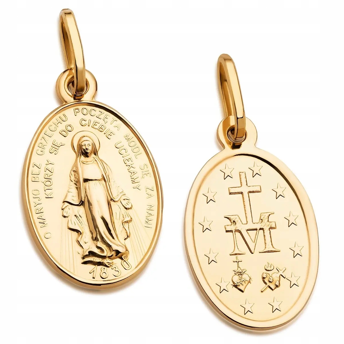 CUDOWNY POLSKI MEDALIK ZŁOTY MATKA BOSKA 585 24H