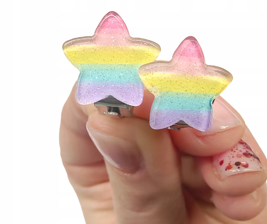 Klipsy dla dziewczynki hand made gwiazdki