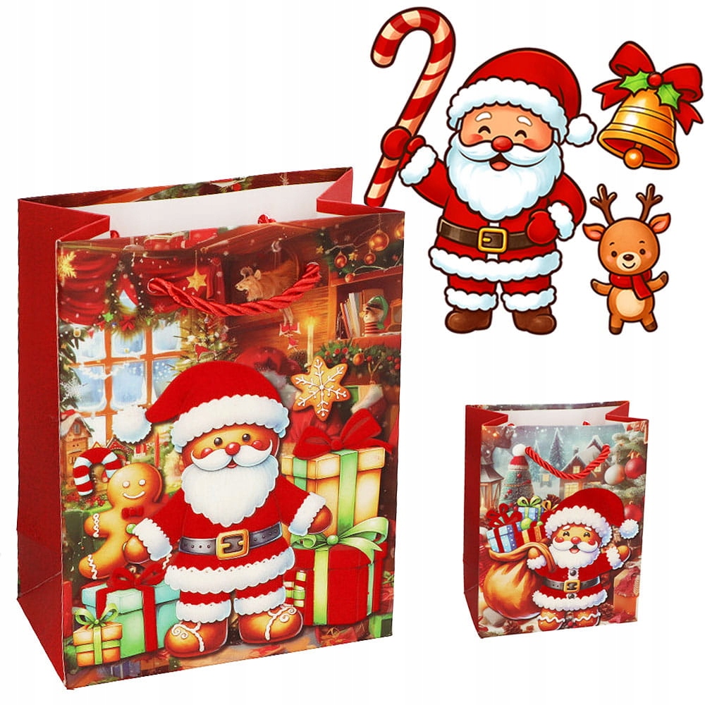Dárkové Dárková Taška Mikuláš 41x30x12 CM MIX 12 Ks