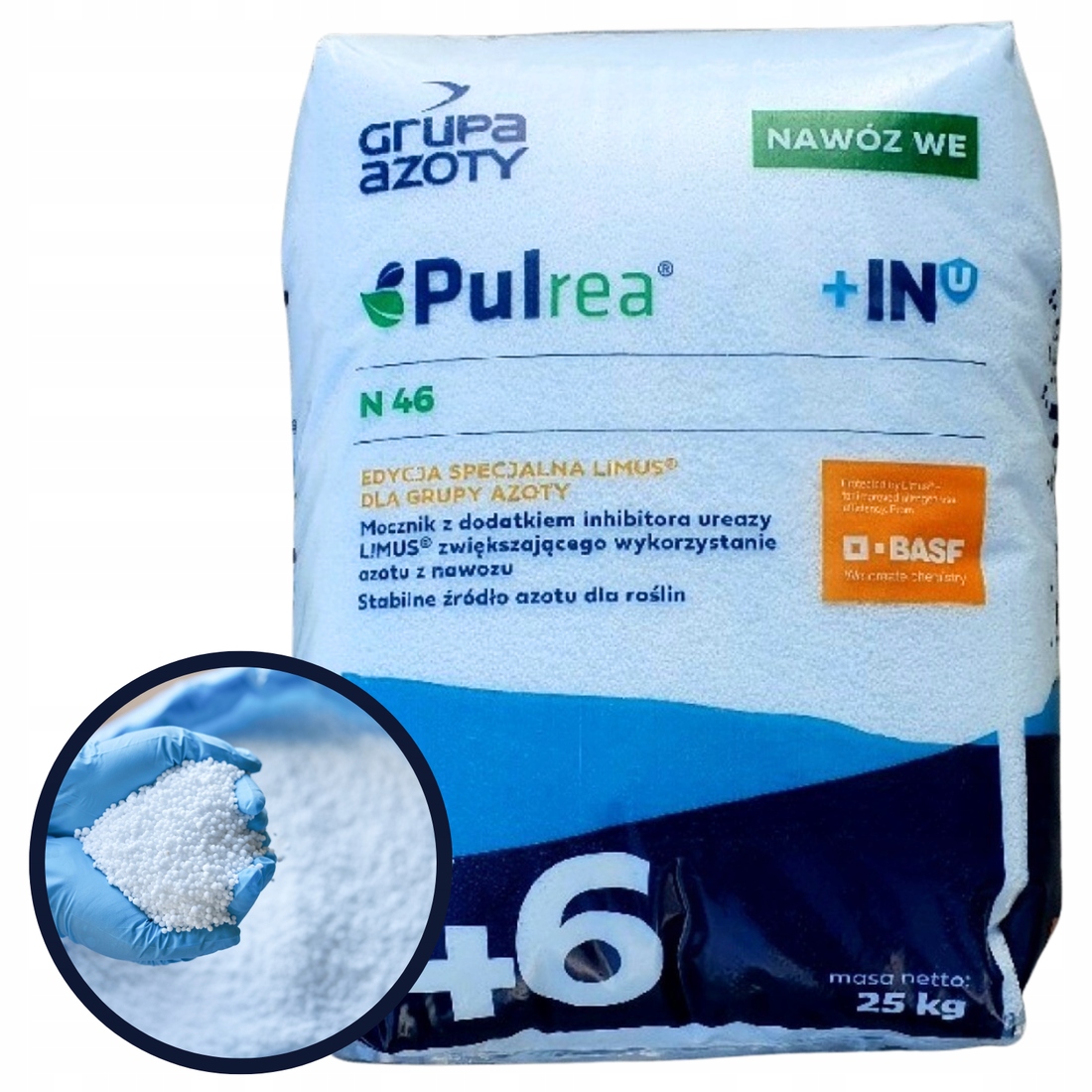 Mocznik PULREA+INu 46N 25kg Ga Mocznik z Inhibitorem Nawóz Azotowy Granulat