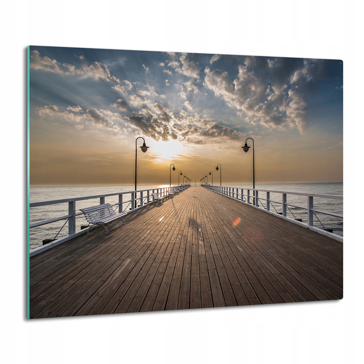 Kryt na indukční varnou desku Molo mraky moře 60x52