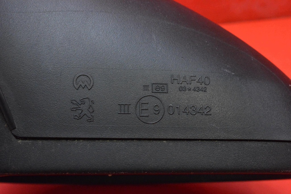 mirror left black, EU 96806498XT PEUGEOT 207 06-09 5+2 PIN