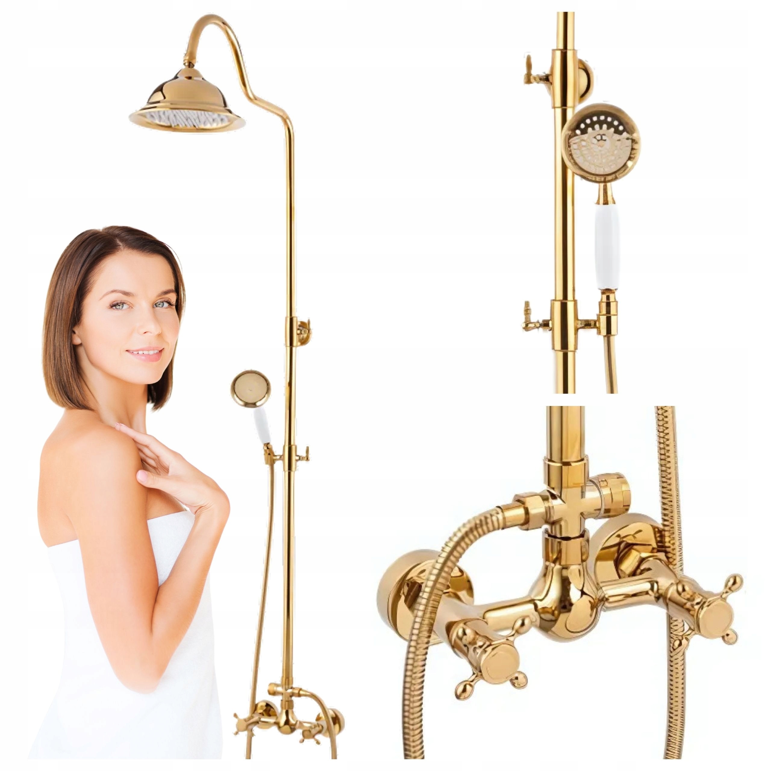Nástenný Sprchový Set Camilla Retro Zlatý