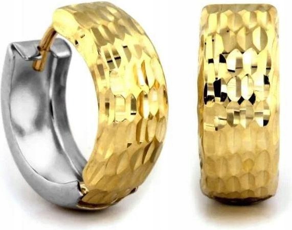 Zlaté náušnice 585 kruhy s bílým zlatem 1,70 g kolečka zlato 14 k jako dárek