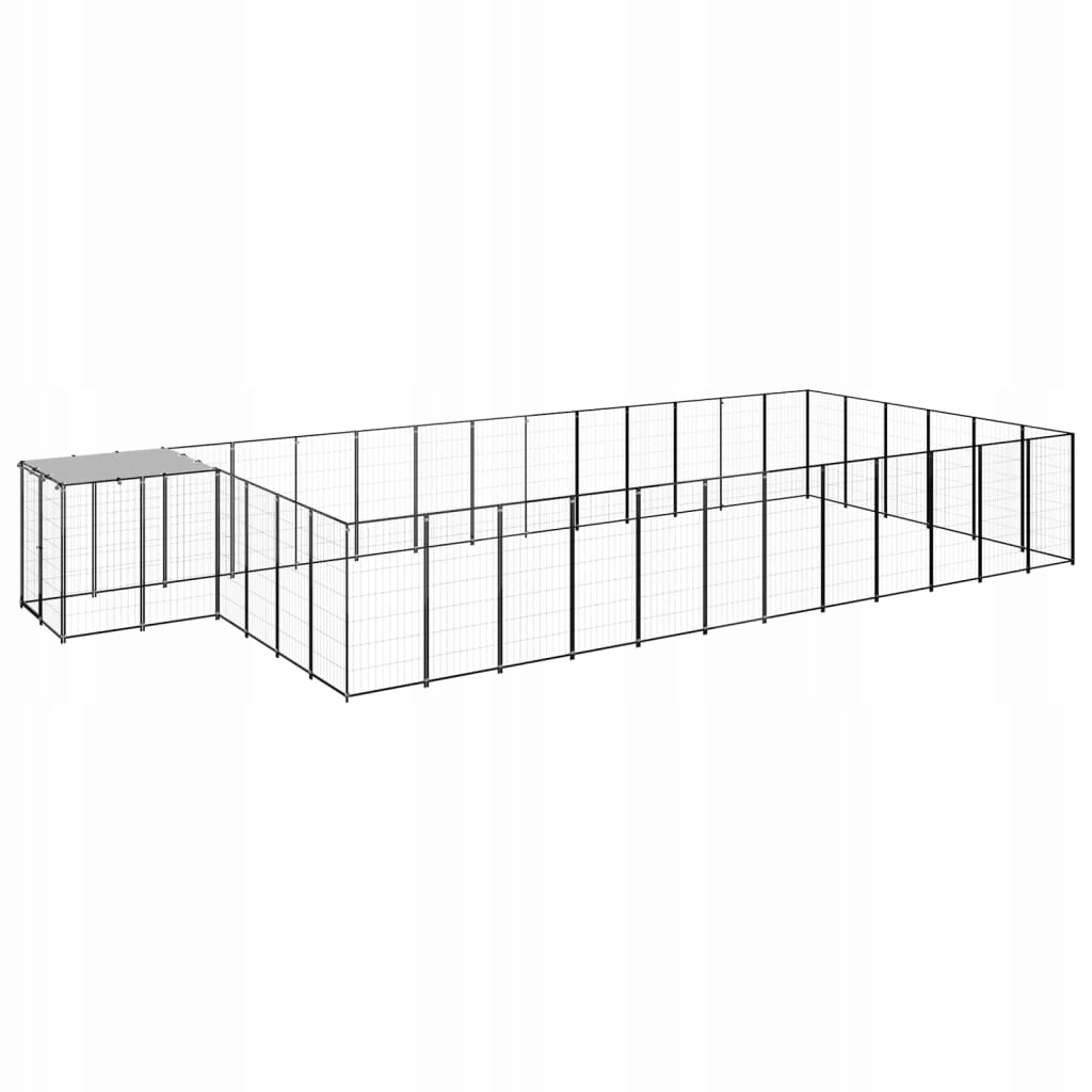 Levně Psí kotec, černý, 22,99 m², ocelový