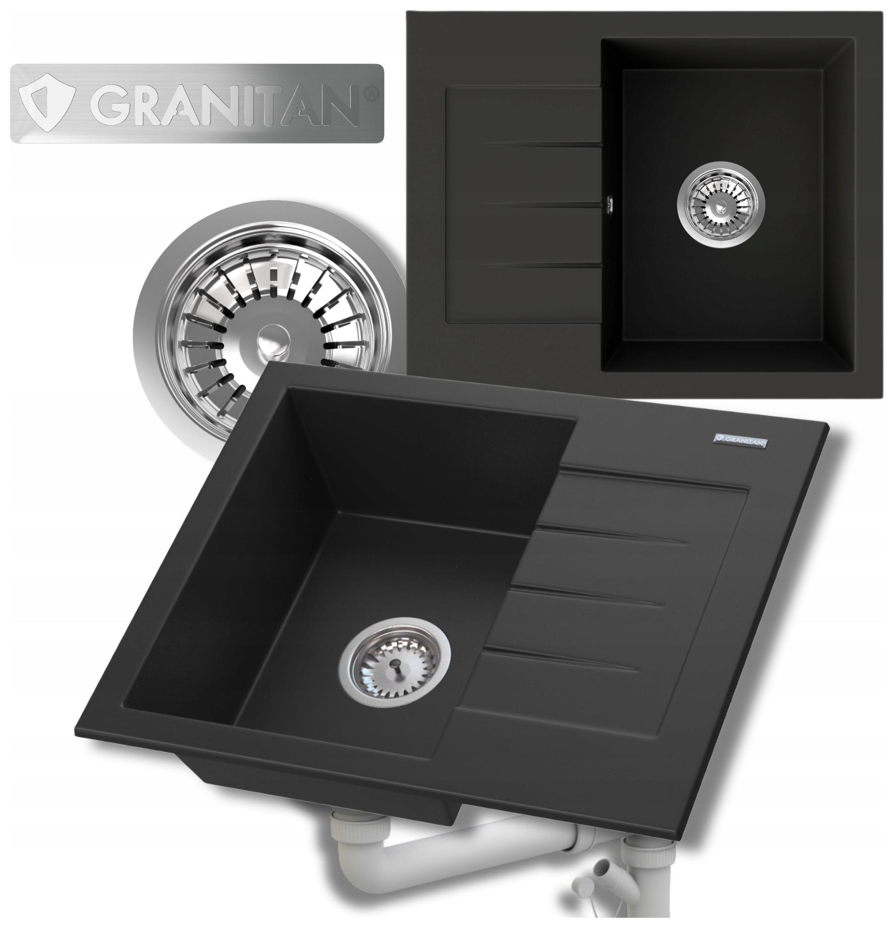 Jednokomorový granitový dřez Milano Set dřez 5 barev sifon