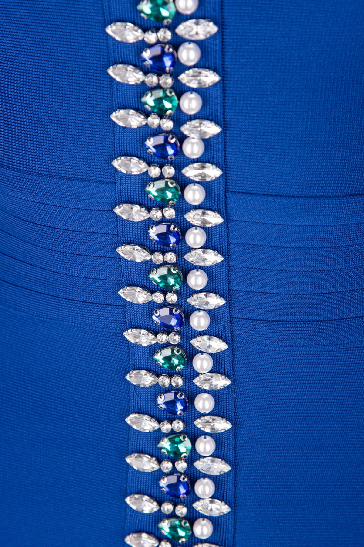 Sukienka bodycon KOBALT z kryształkami - M Fason bandażowa