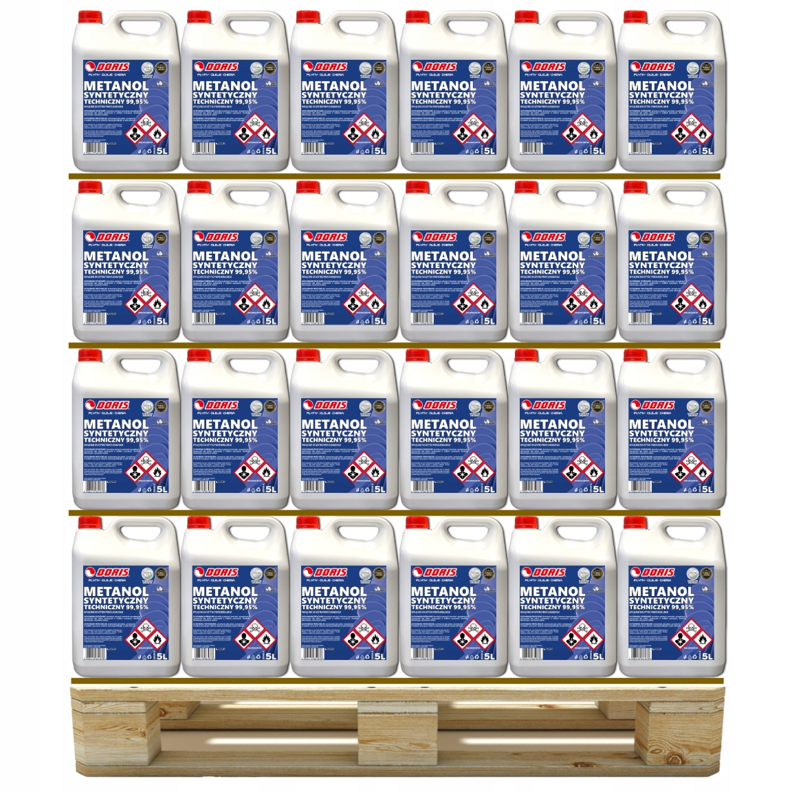 Methanol pro technické firmy 99% Doris 820L Paleta 164ks x 5L
