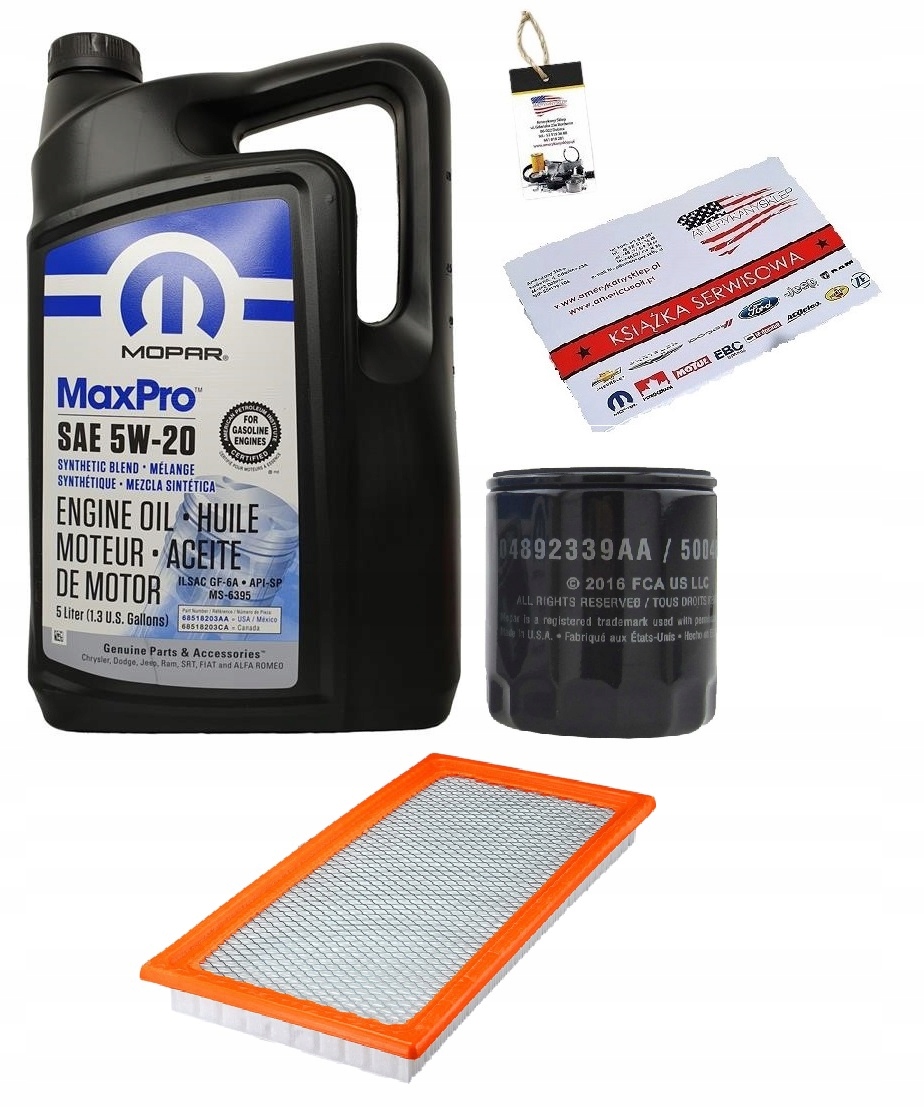 MOPAR 5W20 + FILTRY JEEP COMPASS 2,0/2,4 07-10