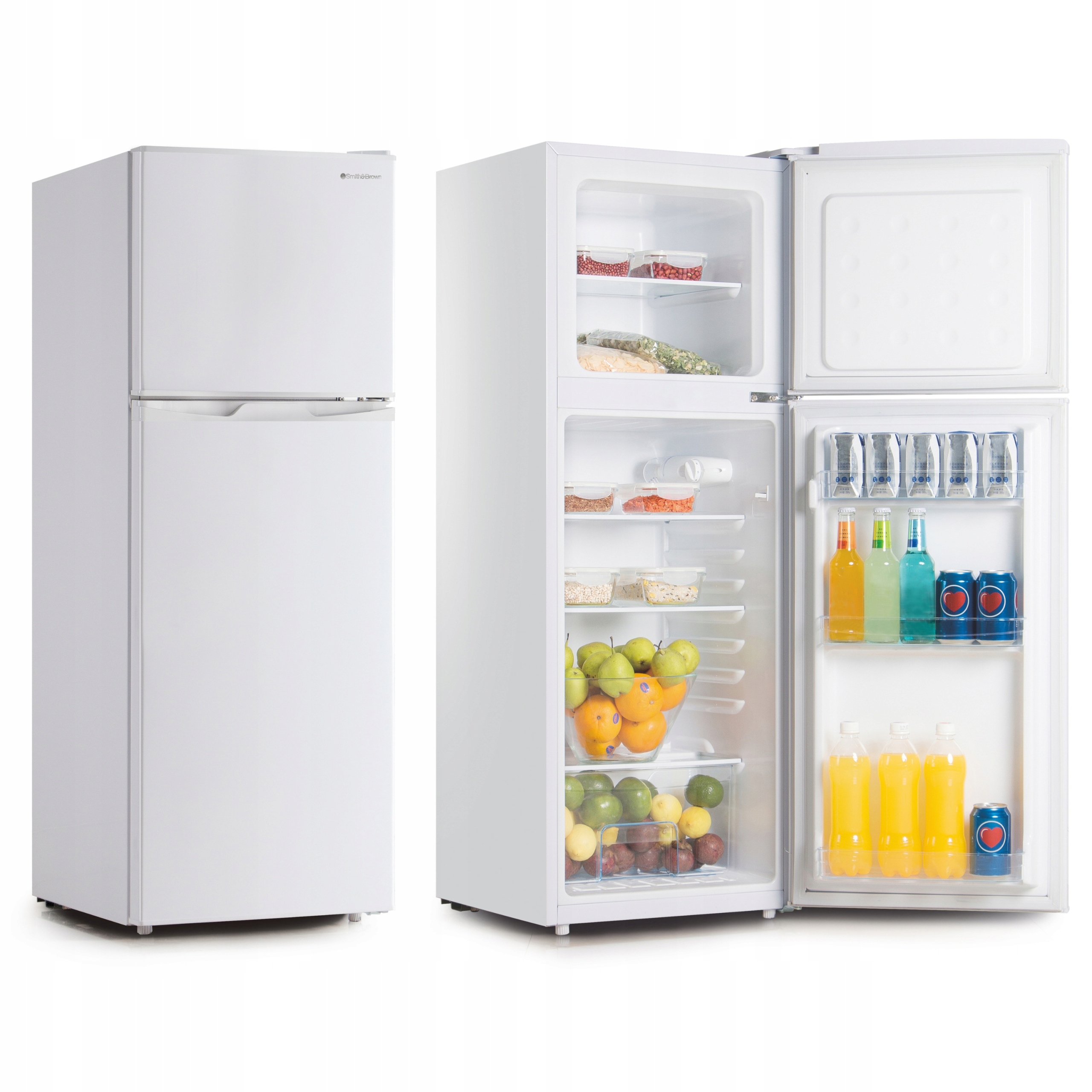 Lodówka z zamrażarką na górze 125cm 132L Smith&Brown SFTF-111-WE3 biała