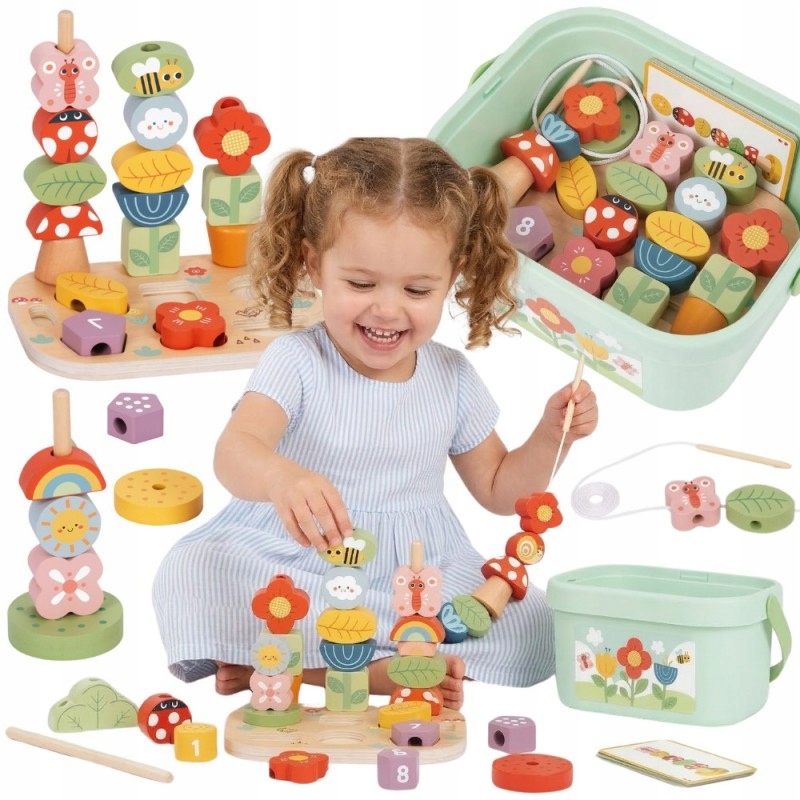 DREWNIANY BOX MOTORYCZNY MONTESSORI EDUKACYJNY SENSORYCZNY 5W1 TOOKY TOY