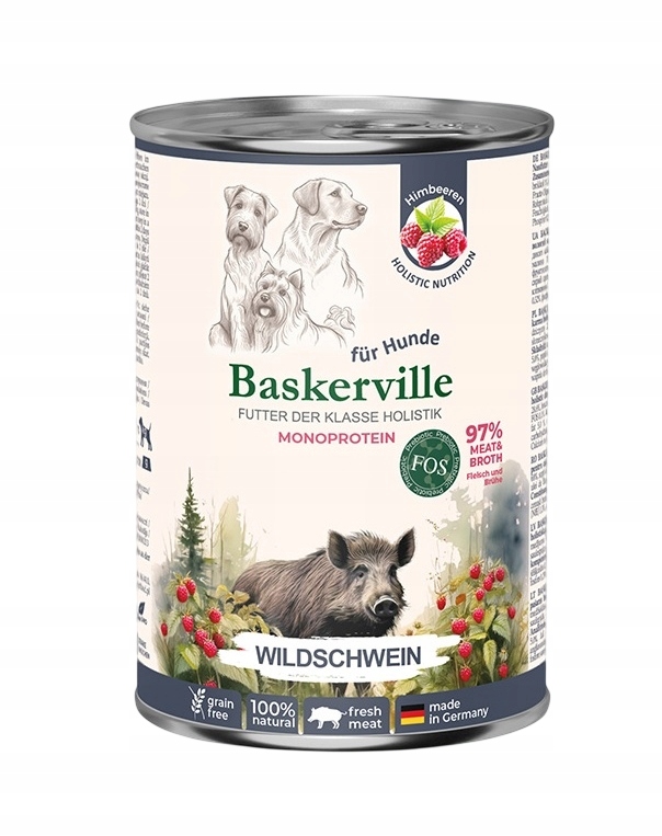 Levně Baskerville Premium vlhké krmivo pro psy Adult Wild Holistic 12x400 g