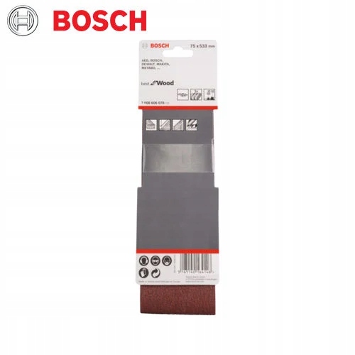 Bosch Papier ścierny Bezkońcowy do Drewna Taśma 75x533mm P60 P80 P100 3 szt