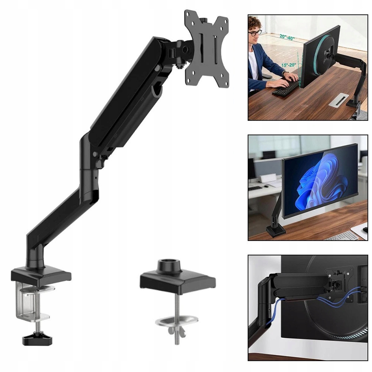 Držák stolního věšáku na monitor, rameno na monitor 17-32 palce k psacímu stolu