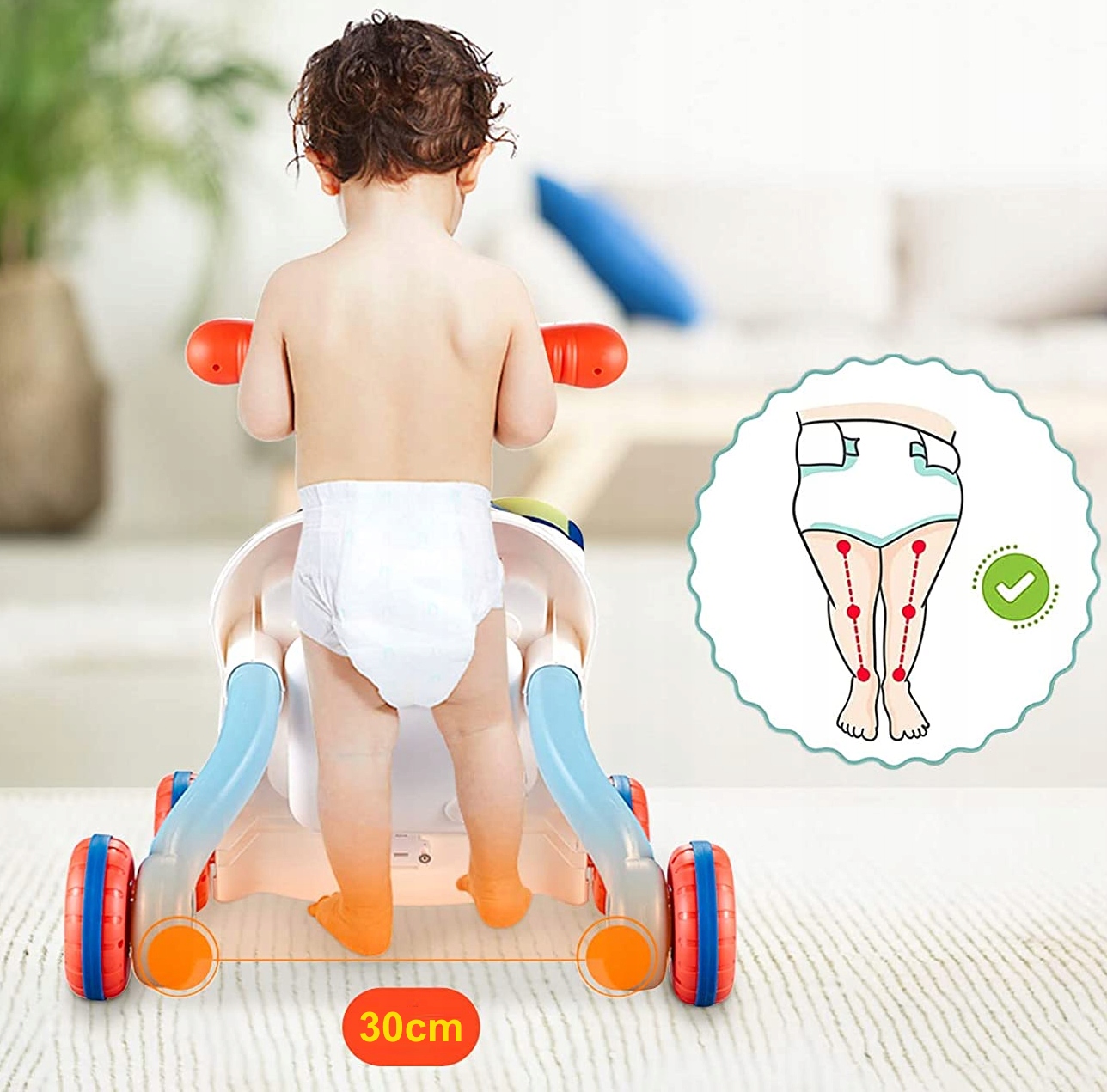 CHODZIK PCHACZ INTERAKTYWNY STOLIK EDUKACYJNY 3w1 Szerokość produktu 40 cm