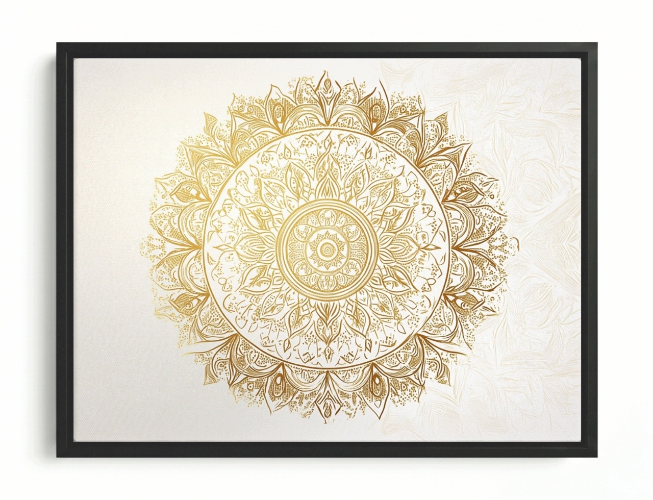 Obraz Rama American Box Mandala Biela Zlato Harmonia Wellbeing Zen 80x60