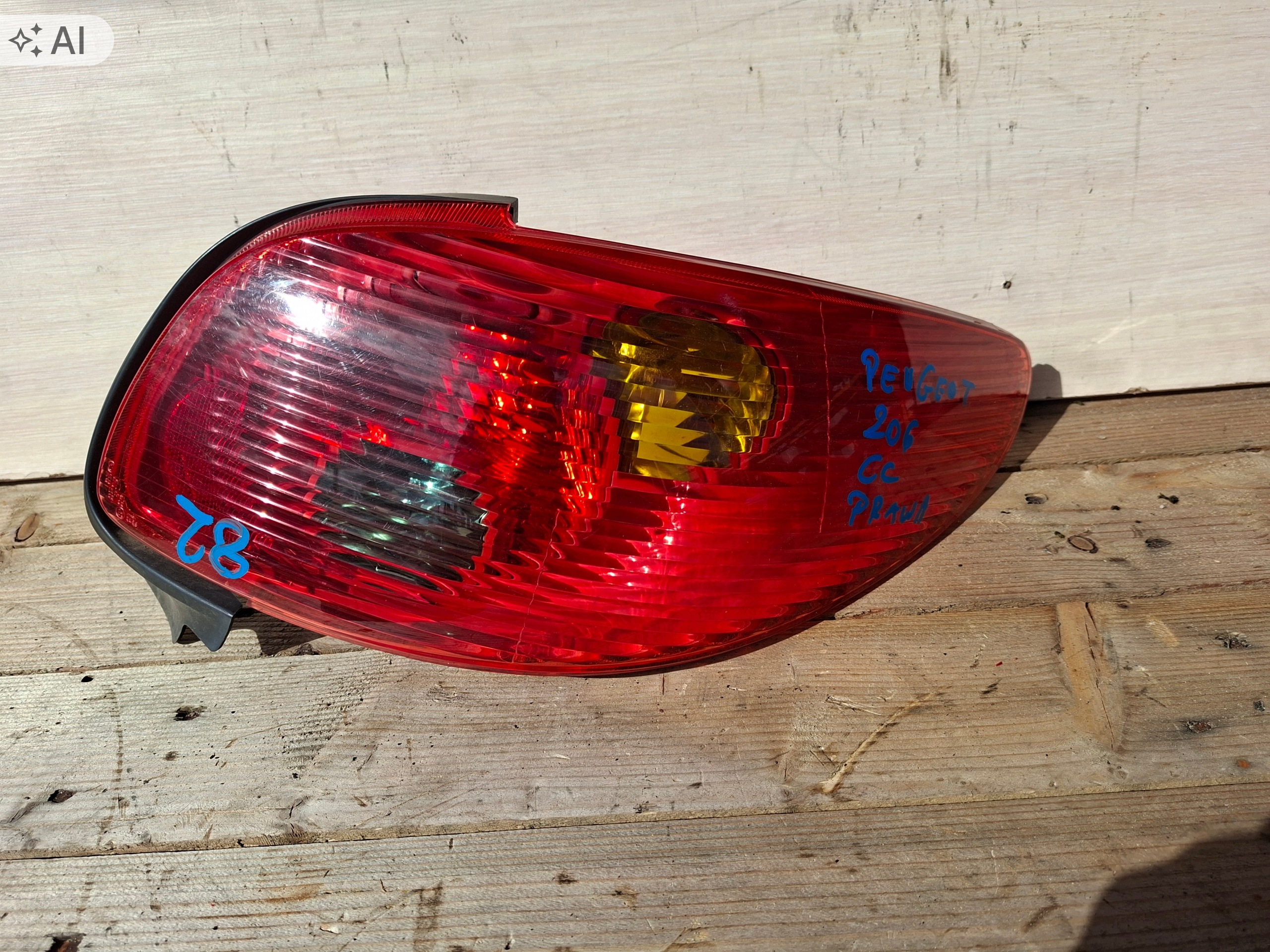 light rear part rear peugeot 206 cc right