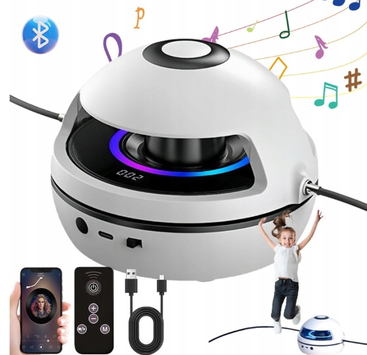 Skakanka elektryczna JYSafora z licznikiem i Bluetooth, różowa