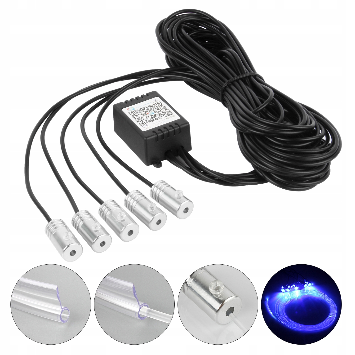 ŚWIATŁOWÓD OŚWIETLENIE OTOCZNE LED RGB OŚWIETLENIE WNĘTRZA AUTA 6M APLIKACJA 5LED Producent części Inny