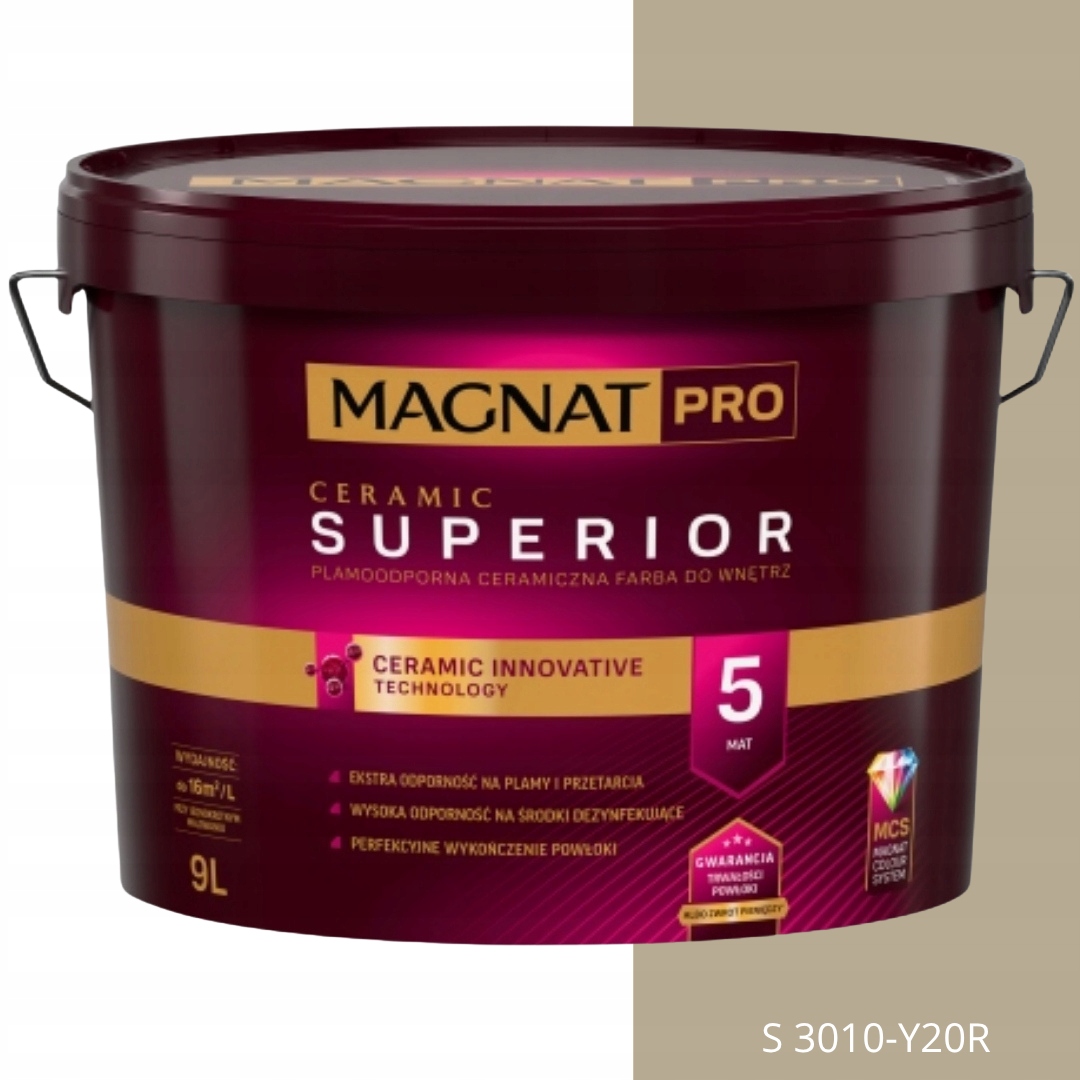 Magnat Keramická Farba Pro Ceramic Superior 5 Farba S 3010-Y20R 9L