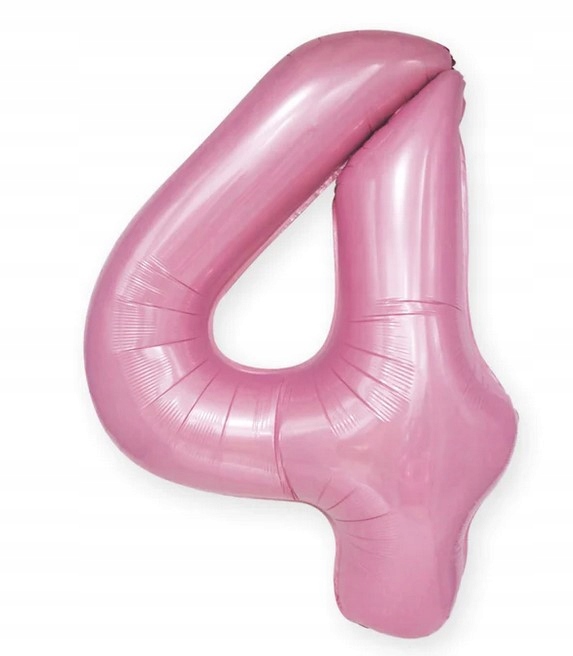 

Balon Cyfra 4 Różowy 100 cm 0-9