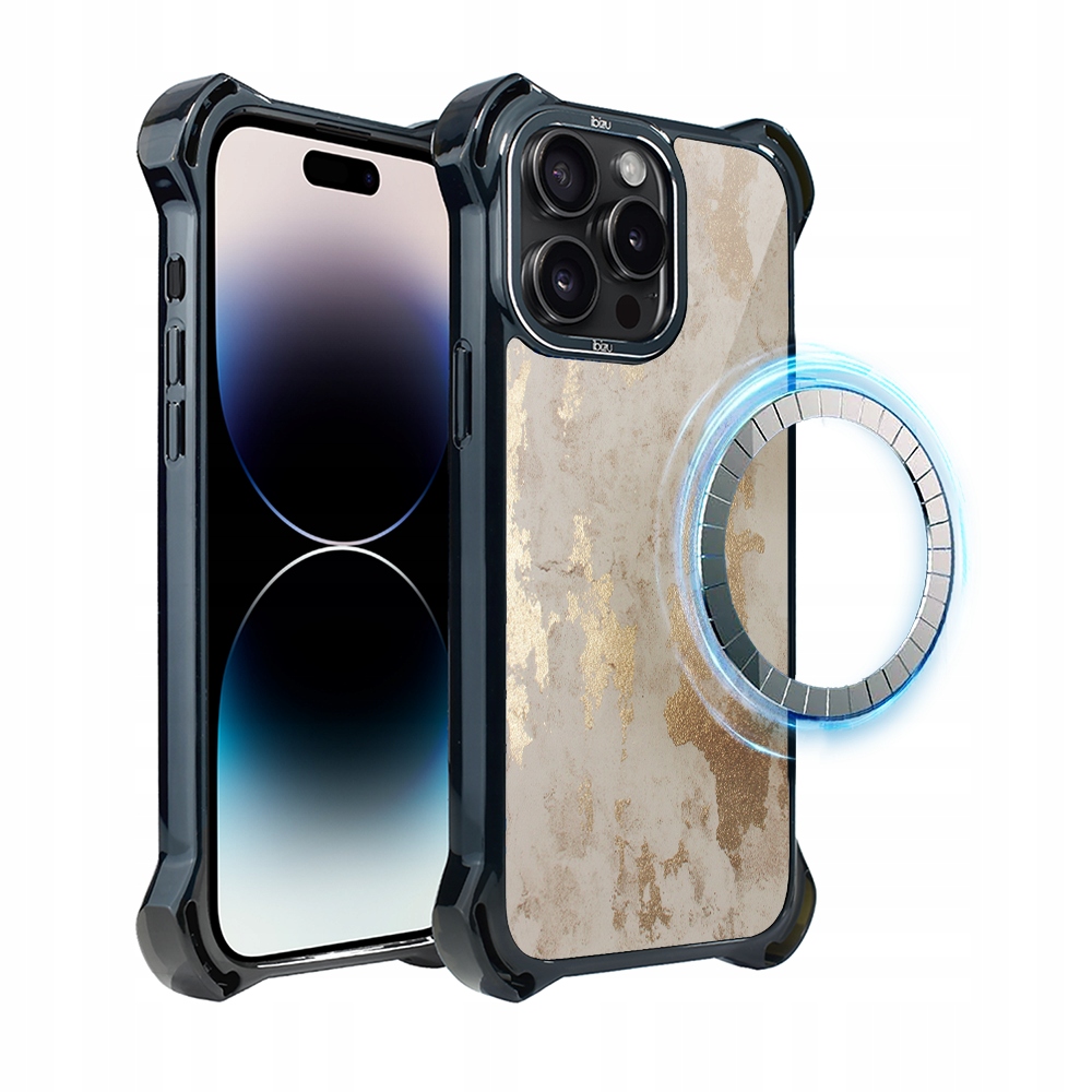 Pouzdro pro iPhone 14 Pro Ibizu DropGuard Ultra s MagSafe, šampaňské zlato