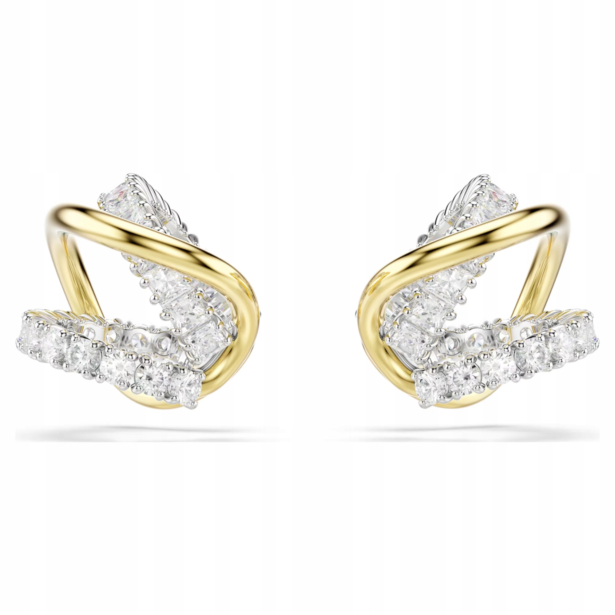 Kolczyki Swarovski nausznice Hyperbola złote 5742842 Grawer