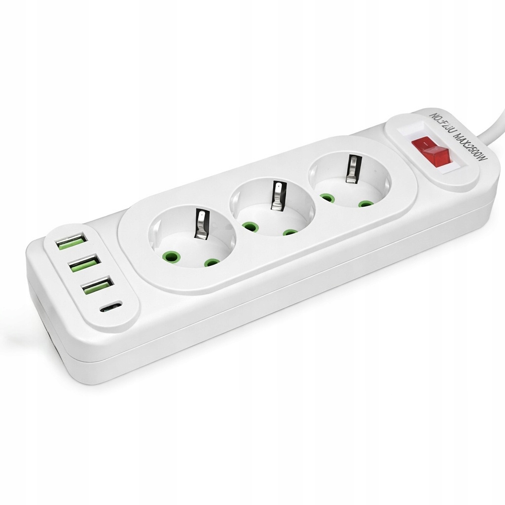 Kamera skrytá v predlžovacom kábli WiFi Full Hd 3 zásuvky 3x Usb 1x Typ C