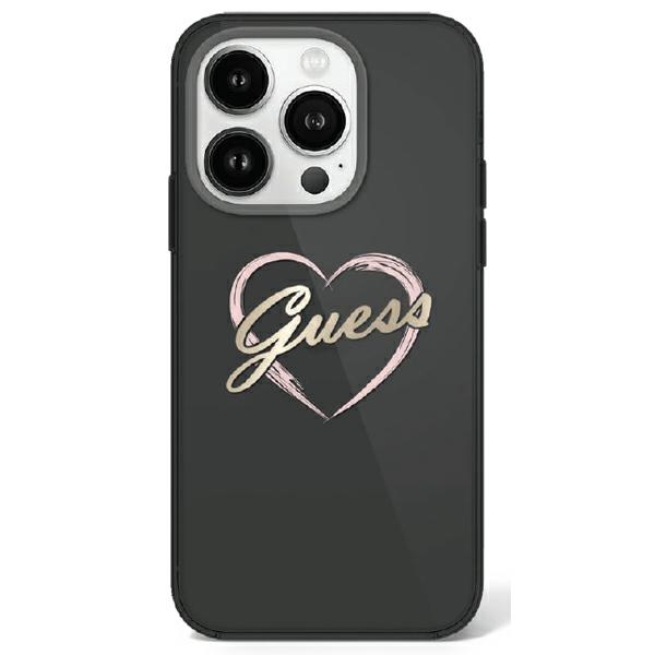 Zadní Kryt Guess pro Apple iPhone 16 Pro Max IML Heart černý
