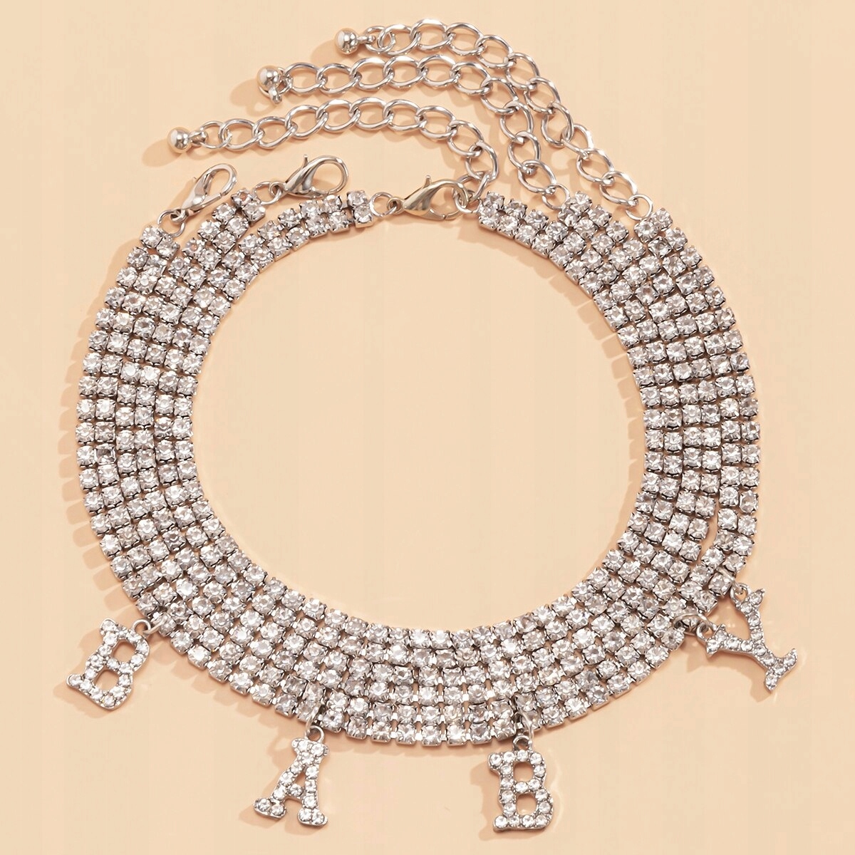 BIŻUTERIA BRANSOLETKA NA STOPĘ DIAMENTY BABY Materiał metal