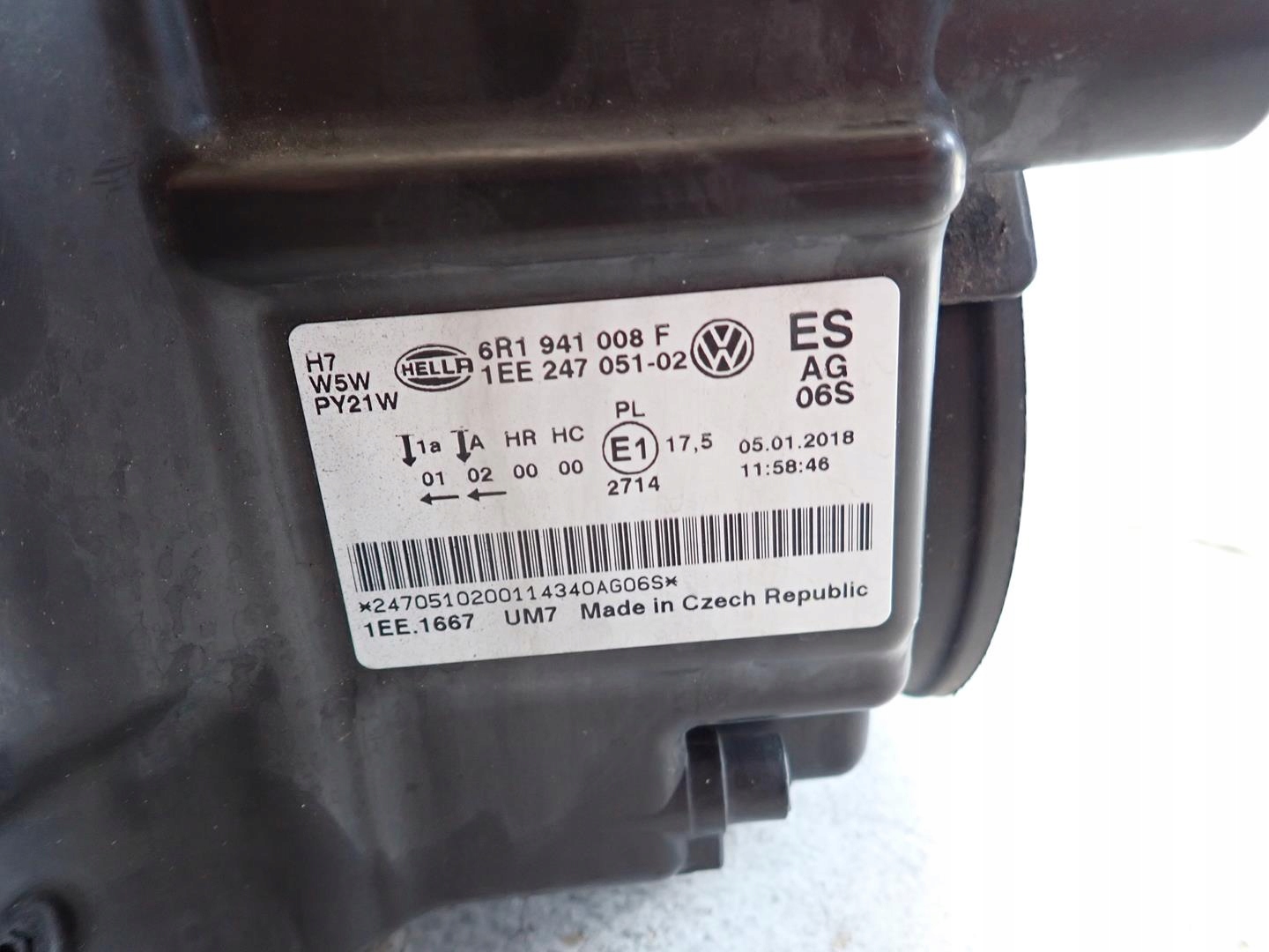 light front front right VW POLO V 2009-2014 6R1941008F