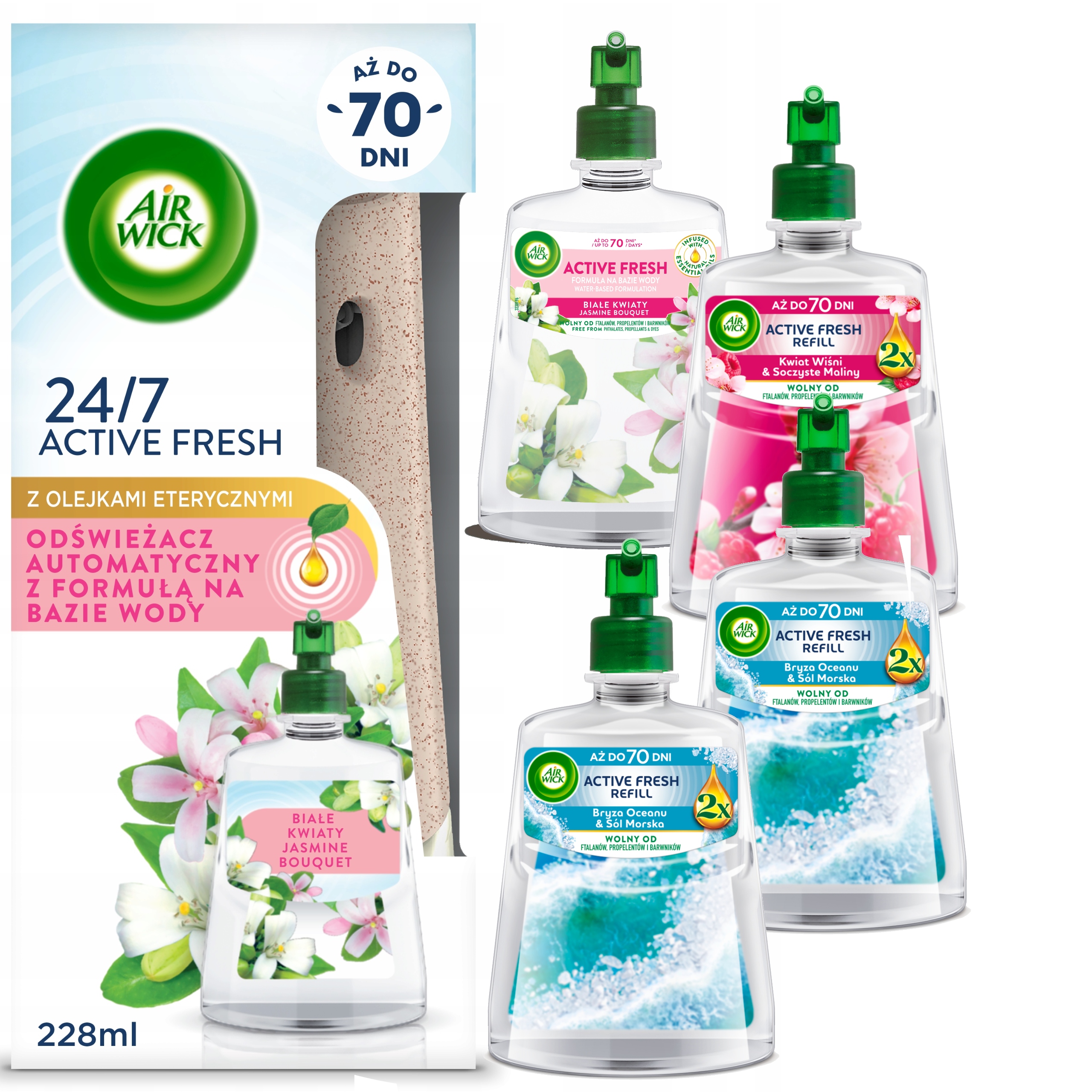 Air Wick Active Fresh osvěžovač vzduchu komplet sada 4 náplně