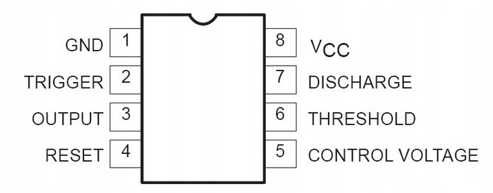 TIMER UKŁAD CZASOWY NE555 ARDUINO DIP8 Producent Texas Instruments