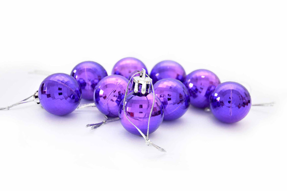 

Bombki plastikowe fiolet Święta zestaw Disco x9