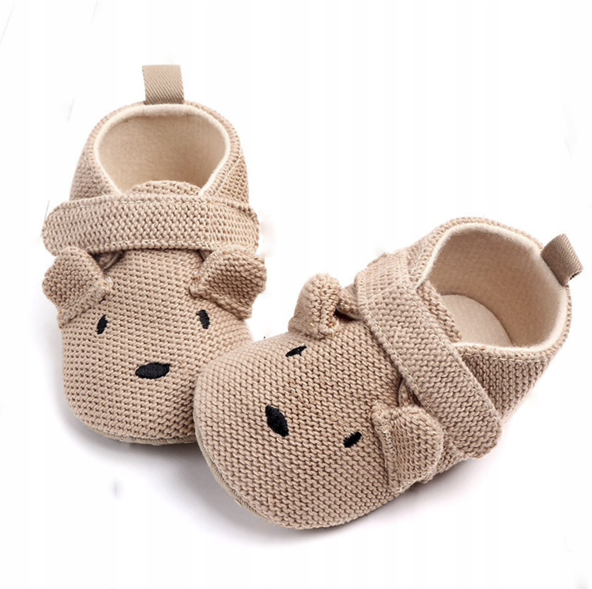

Buty buciki dla dziecka beżowe z misiem miś