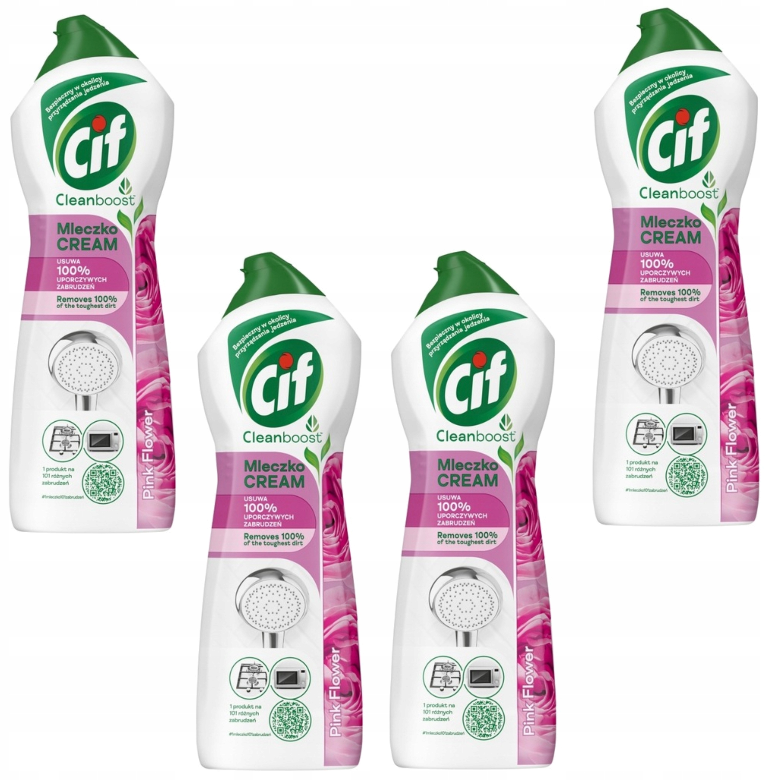 Levně Cif Cream Pink Flower Čisticí mléko s mikrokrystaly 650 ml 4ks