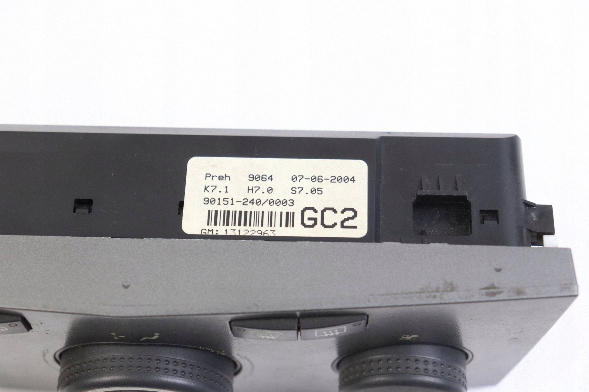 OPEL ASTRA H III air conditioning control panel air conditioning devices 13122963 EUROPA