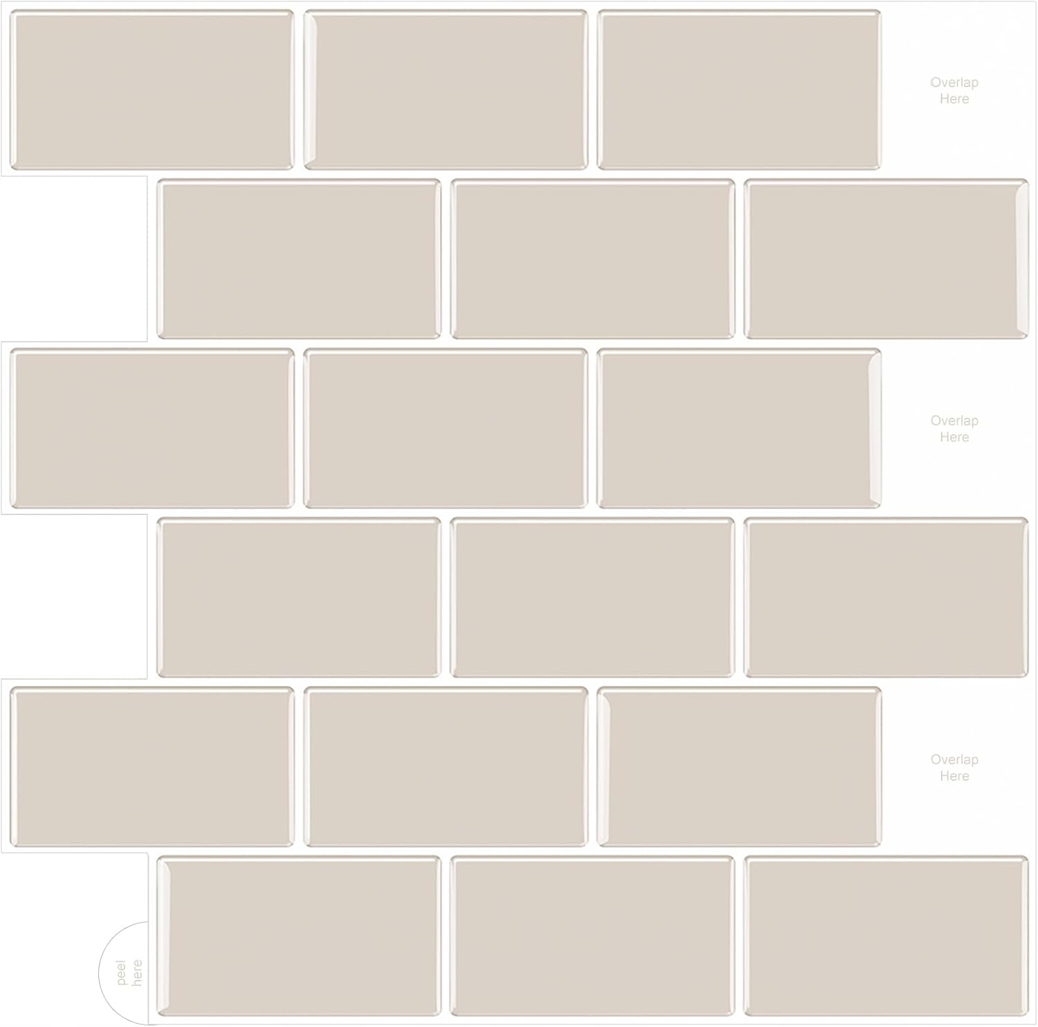 Samolepící 3D nástěnné dlaždice WoStick retro subway káva 10 ks 1,2 mm