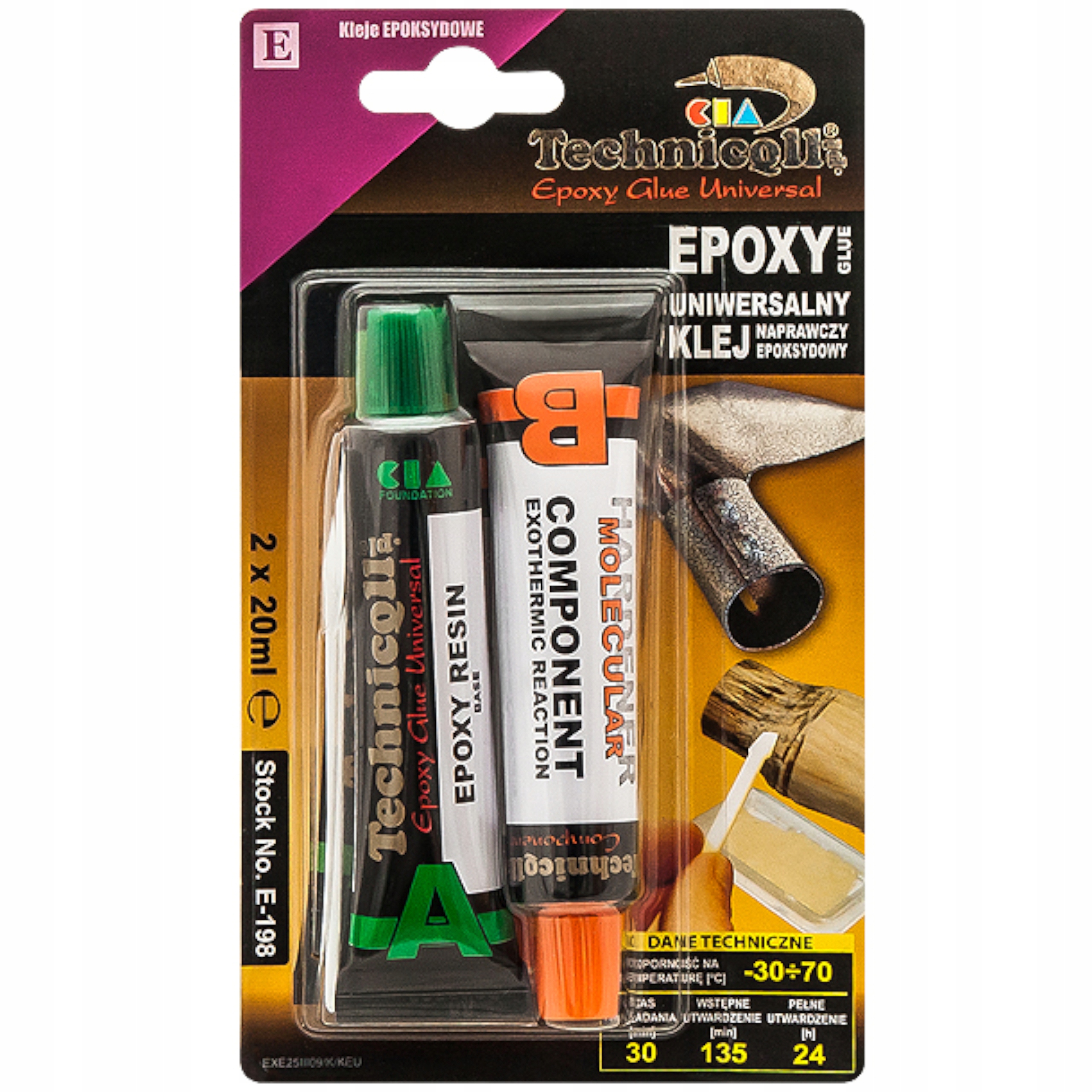

Klej Montażowy Epoksydowy 2x20ml Do Metalu Drewna