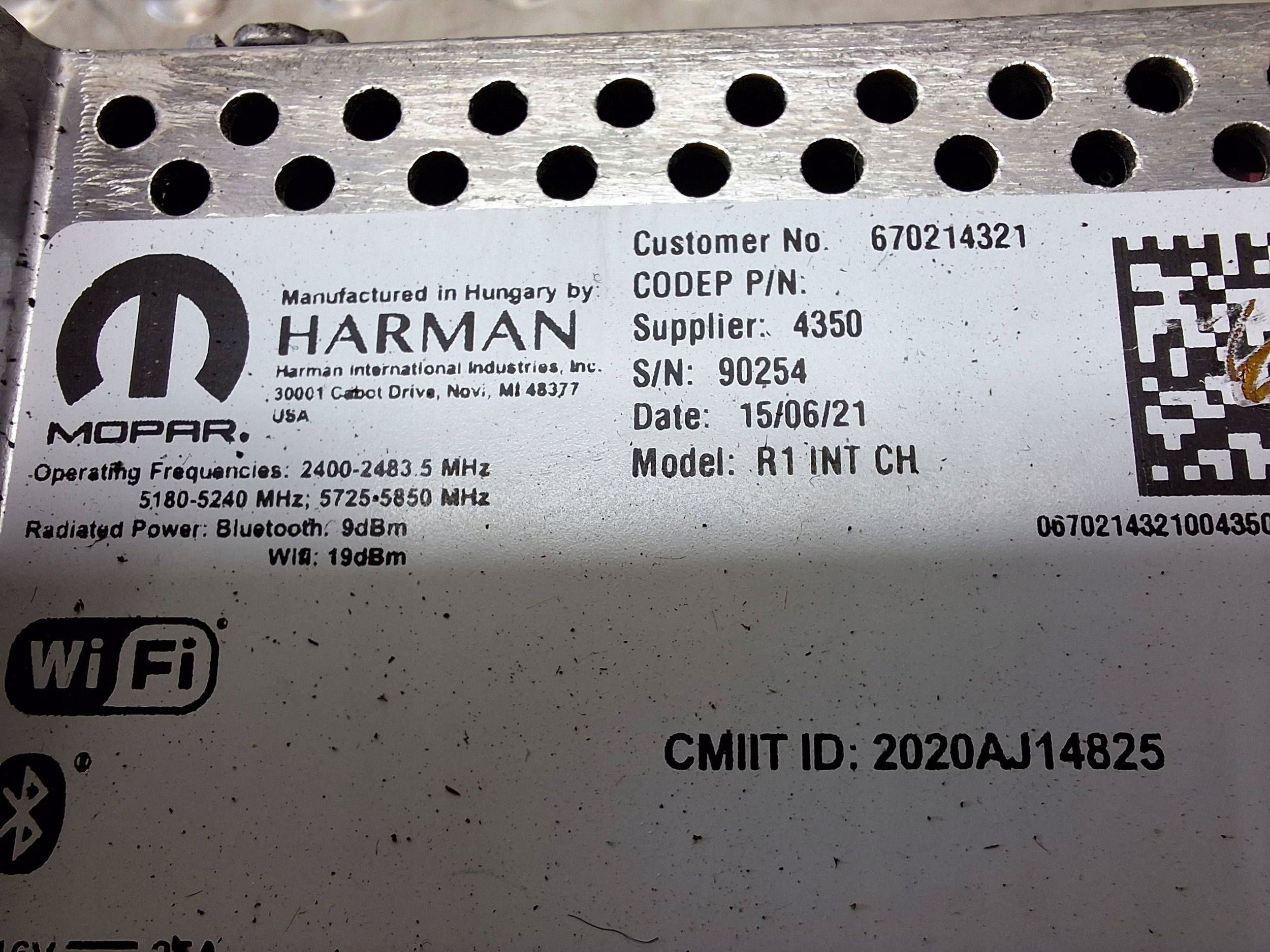 module control unit RADIA navigation devices 670214321 MASERATI LEVANTE