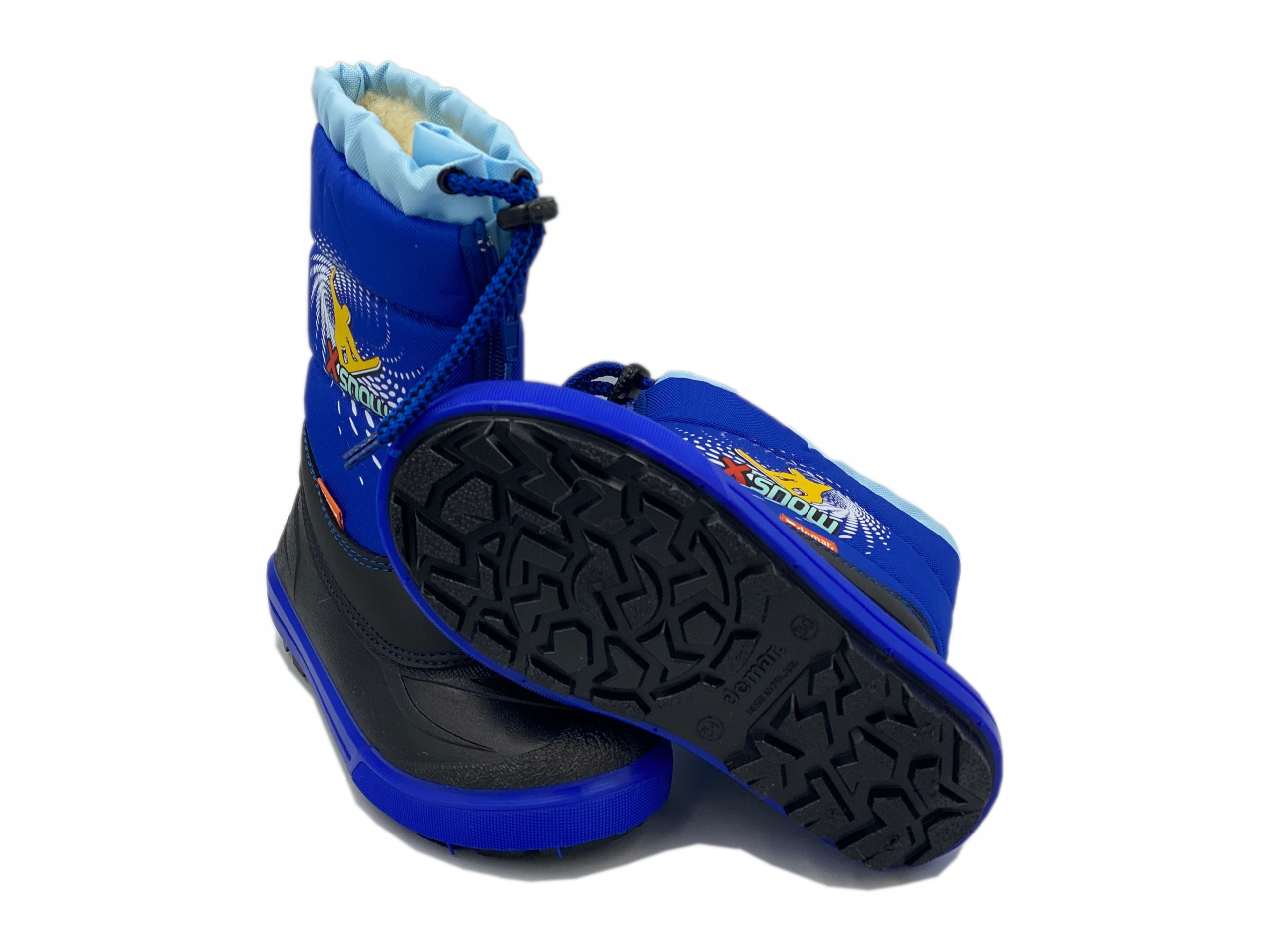 Demar Śniegowce KENNY Ocieplane, Naturalna Wełna, niebieskie roz. 32/33 A Rozmiar (new) 32-33