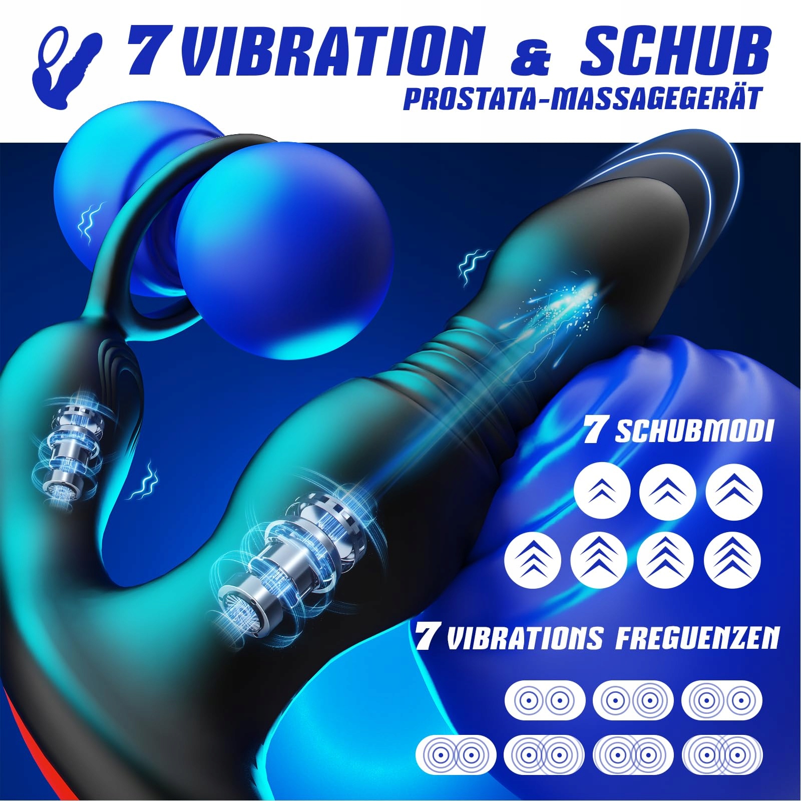 UPGRADED Wibrator Analny Dla Mężczyzn Z Pierścieniem Na Penisa I Wibracją — miniatura 2