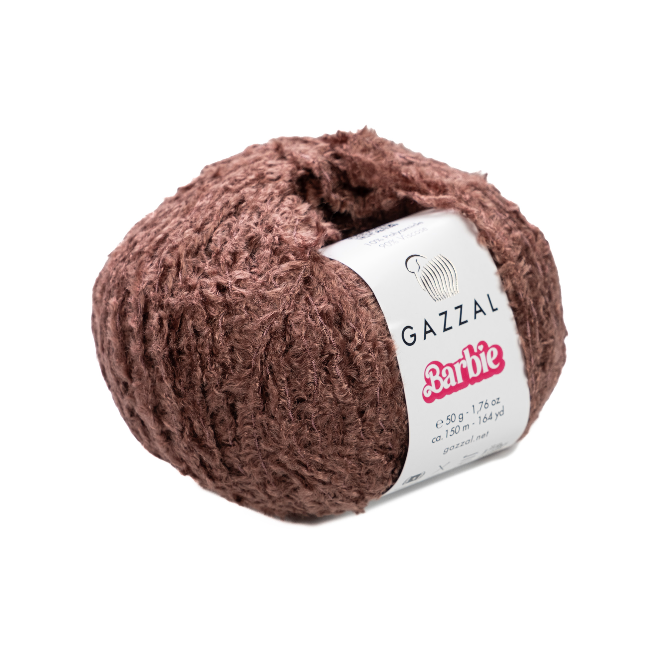 50g włóczka fantazyjna, wiskoza poliamid Gazzal Barbie 10707 brązowa