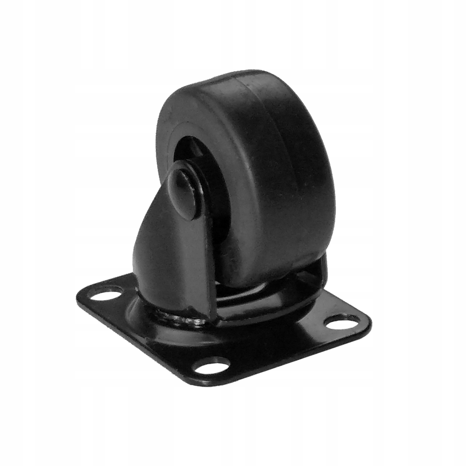 KÓŁKO MEBLOWE CZARNE OBROTOWE FI 30 Z GUMOWĄ ROLKĄ