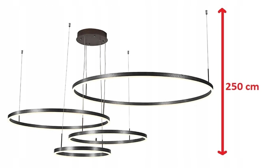 Lampa Wisząca Ring Czarna 100/80/60/40 Antresola Pilot