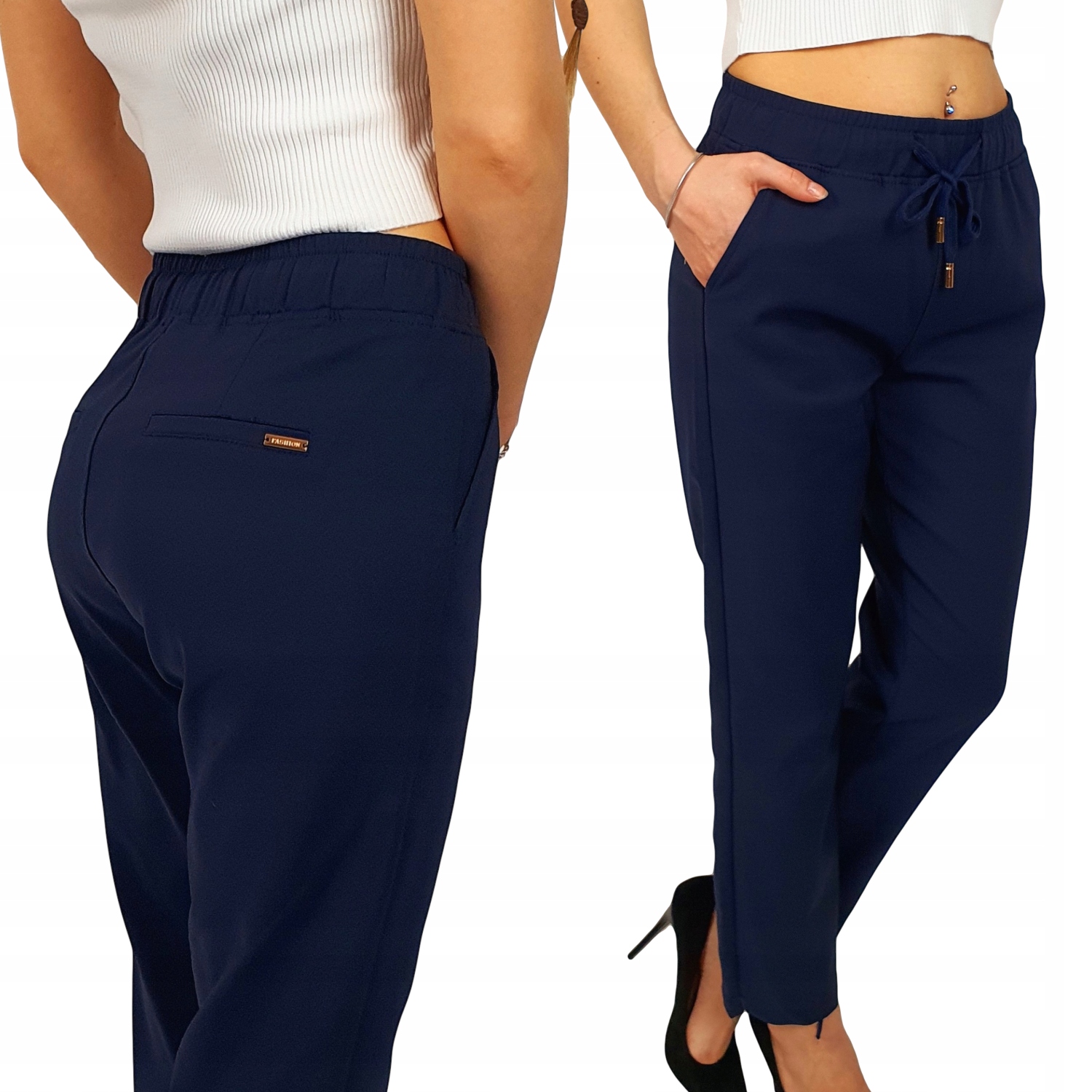 

Damskie Spodnie Gumka 7/8 Plus-Size