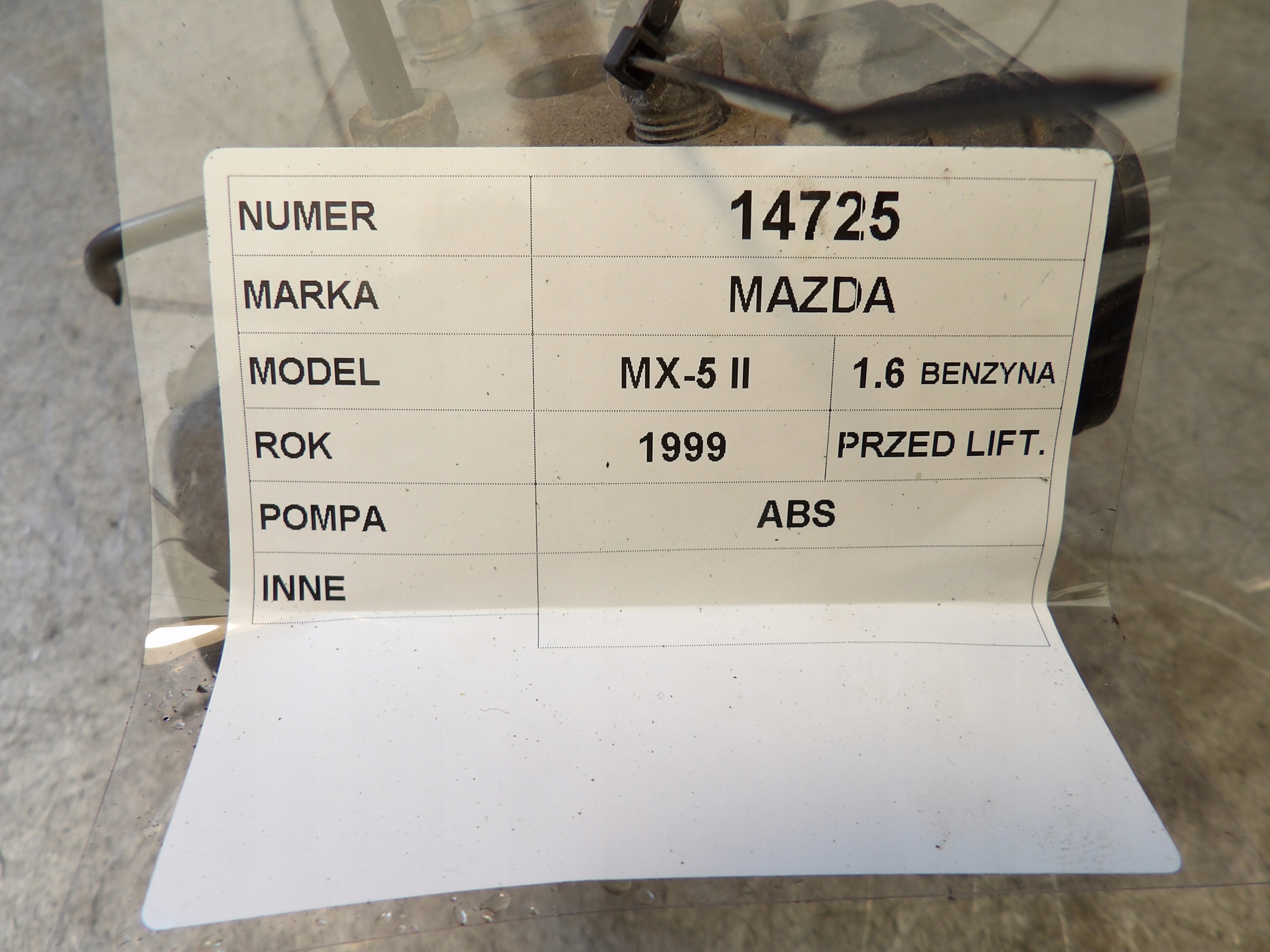 Mazda MX5 II pump ABS 11000030830